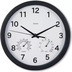 Кварцевые часы Hama Malta Circle Black Батарея AA 25 см