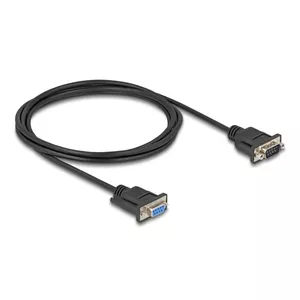 DeLOCK Serial Cable RS-232 D-Sub9 male to female 2 m Black