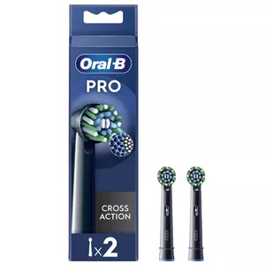 Oral-B toothbrush head Pro Cross Action EB50BRX-2 BK — replacement heads, Black, compatible with Oral-B handles
