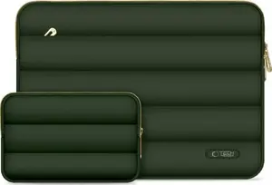 Чехол для ноутбука Tech‑Protect Puffy 15–16" зелёный, мягкий защитный