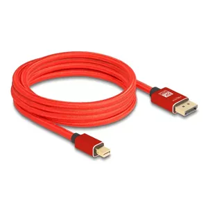 DeLOCK Mini DisplayPort to DisplayPort cable 8K 60 Hz 3 m red metal