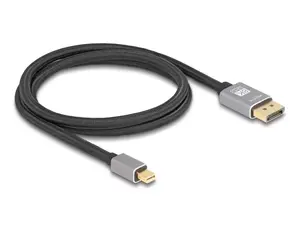 DeLOCK Mini DisplayPort to DisplayPort cable 8K 60 Hz 1 m grey metal without latch