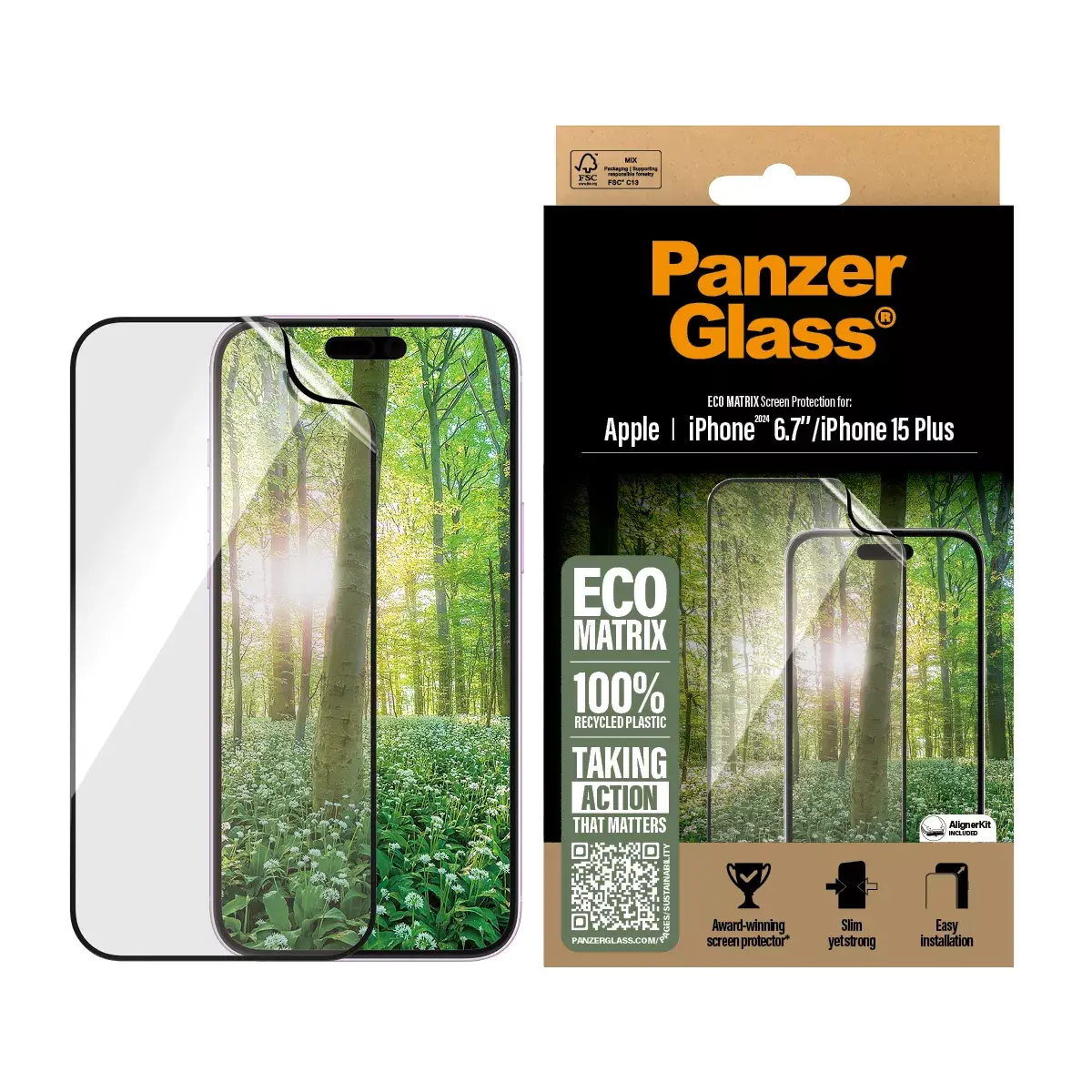 Ekrāna aizsargstikls PanzerGlass iPhone 16 Plus 15 Plus Photo 4