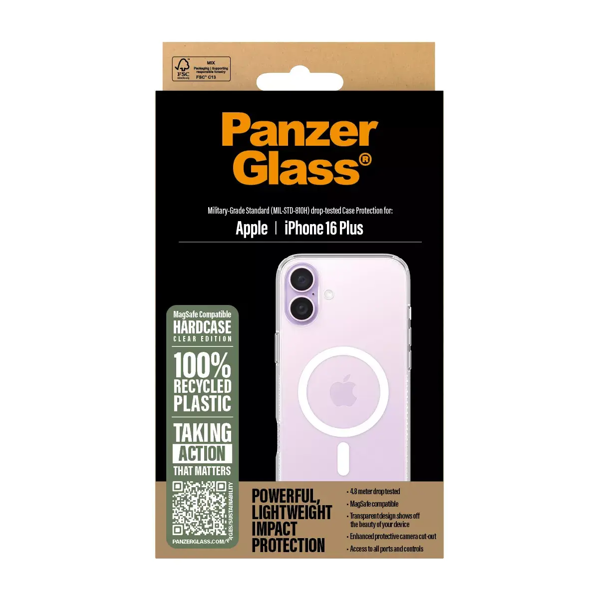 Vāks PanzerGlass HardCase Transparent iPhone 16 Plus Photo 3