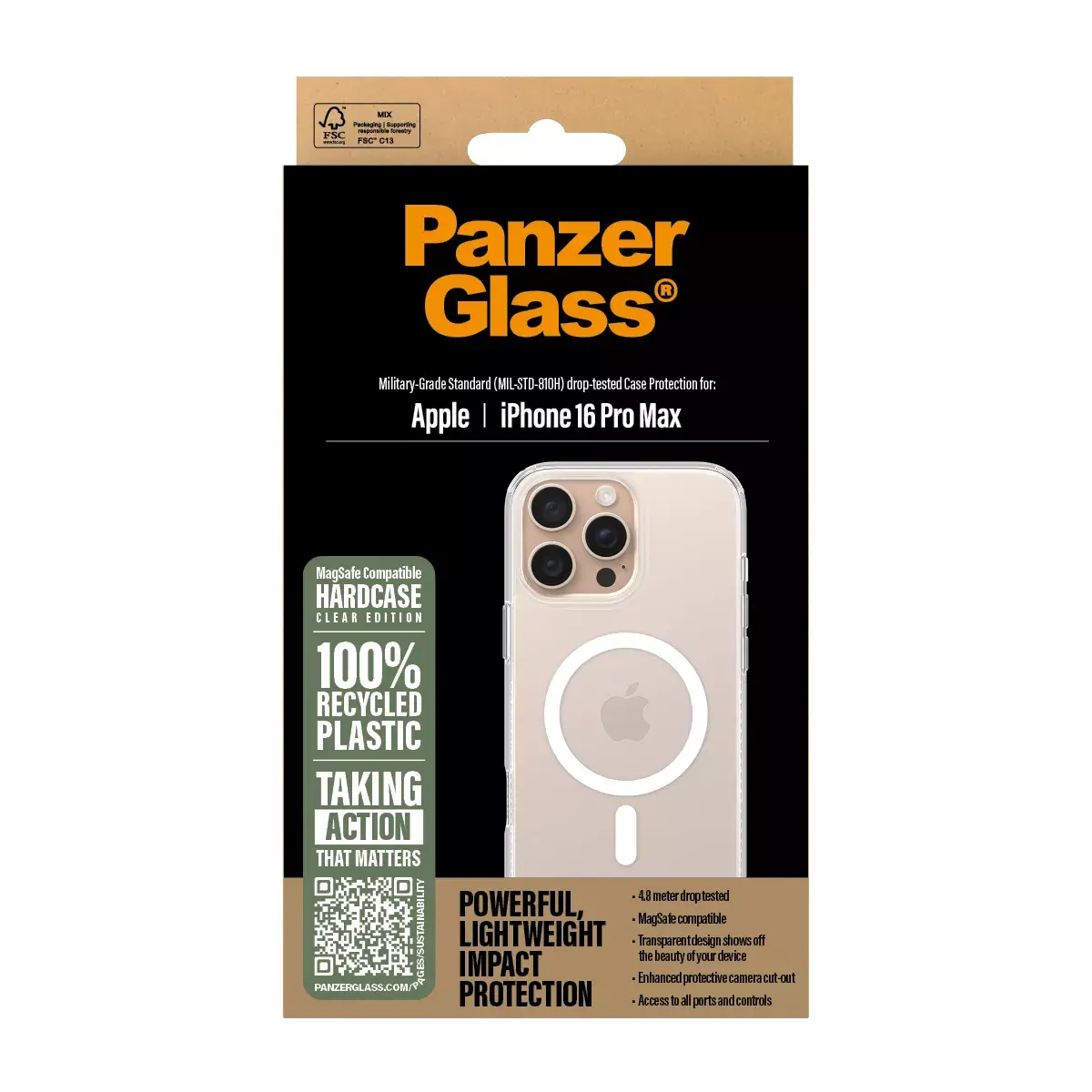 Vāks PanzerGlass HardCase Caurspīdīgs iPhone 16 Pro Max Photo 3