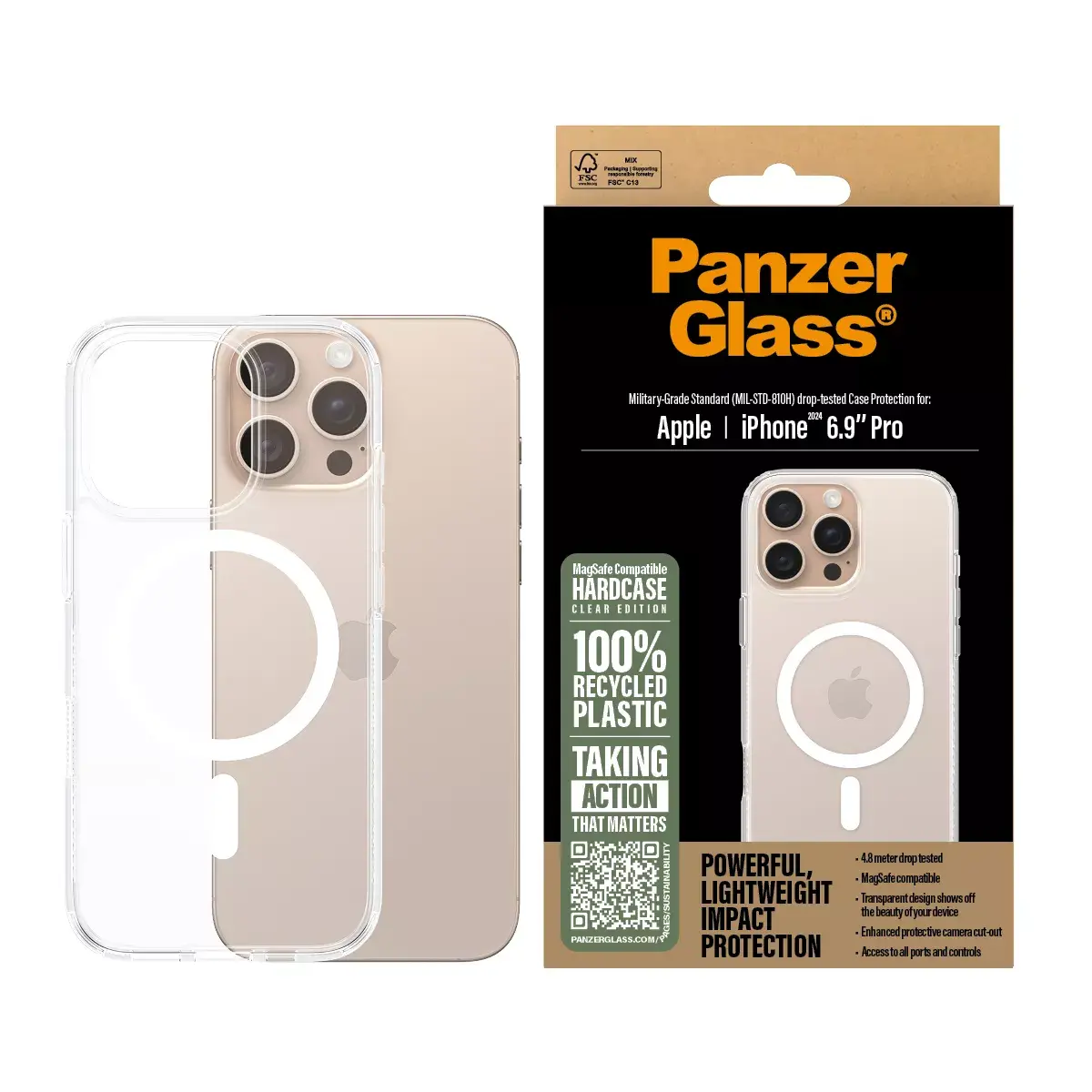 Vāks PanzerGlass HardCase Caurspīdīgs iPhone 16 Pro Max Photo 4