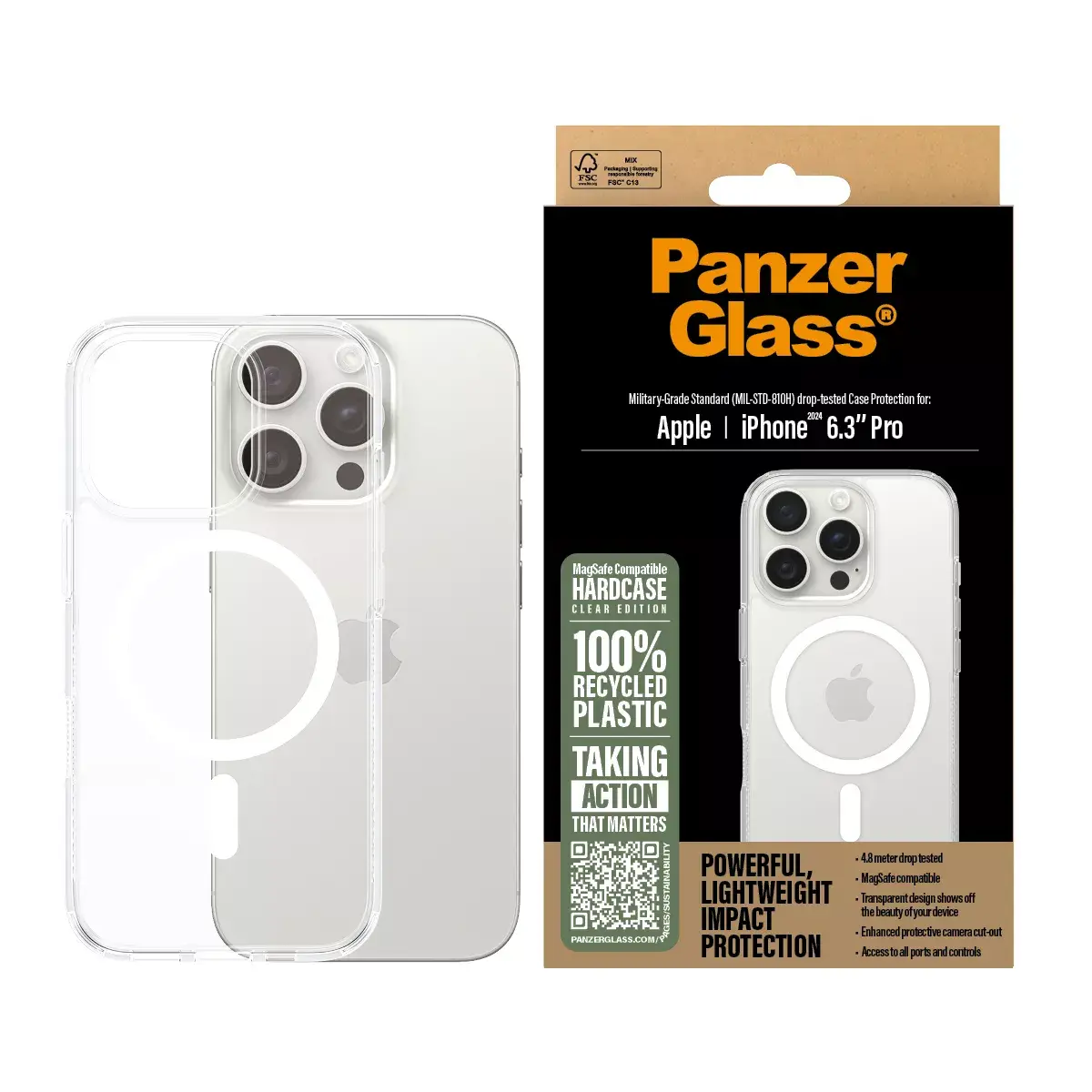 Чехол PanzerGlass HardCase Transparent iPhone 16 Pro Photo 4