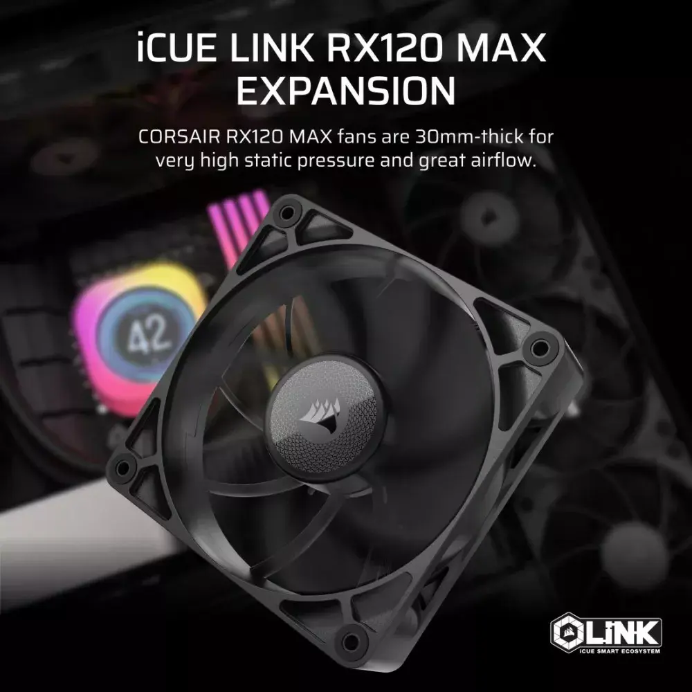 CORSAIR RX120 MAX 120mm iCUE LINK cooling fan Photo 2