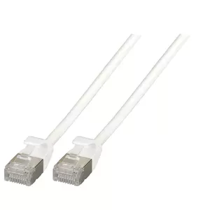 Network patch cable EFB Elektronik Cat6a U/FTP (STP) 0.5 m, RJ-45 to RJ-45, gold contacts, white