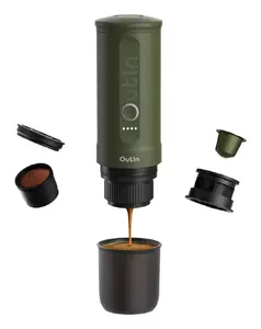 Coffee machine OUTIN Outin Nano Black, Green — ground coffee, 20 bar, 7500 mAh battery, 0.67 kg