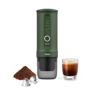 Coffee machine OUTIN Outin Nano Black, Green — ground coffee, 20 bar, 7500 mAh battery, 0.67 kg