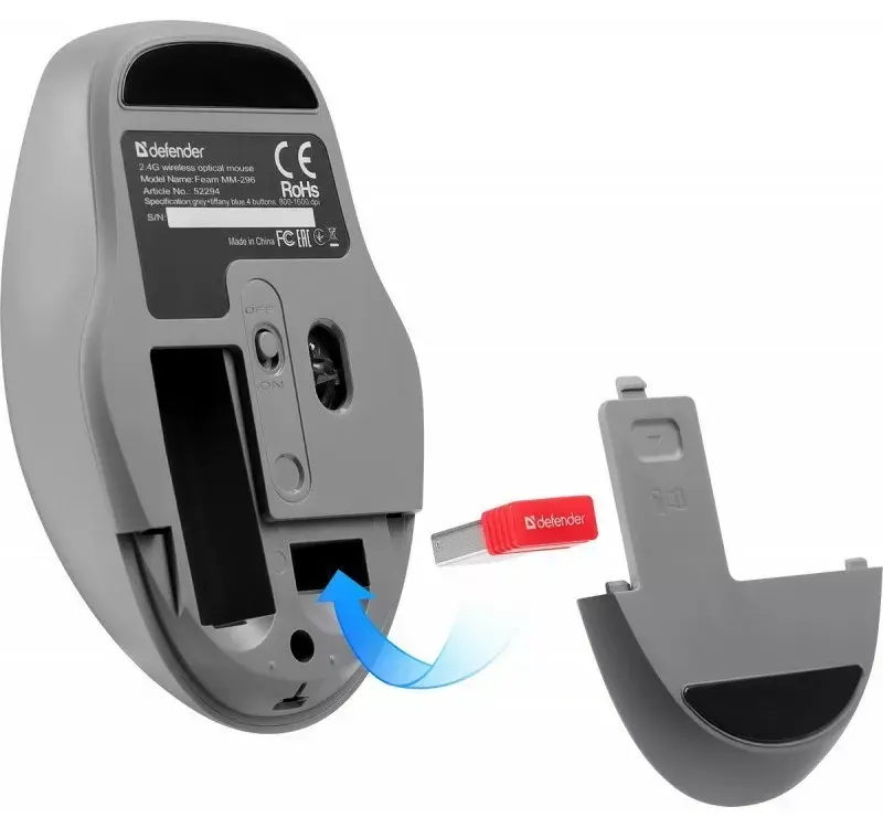 DEFENDER Silent Click C Mint 52294 wireless mouse Photo 2