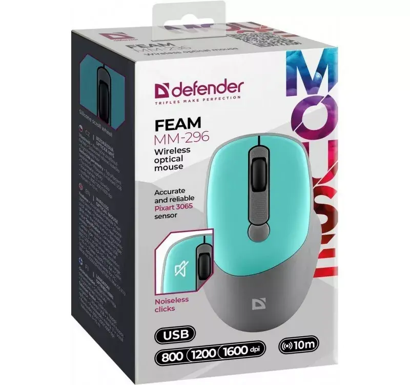 DEFENDER Silent Click C Mint 52294 wireless mouse Photo 3