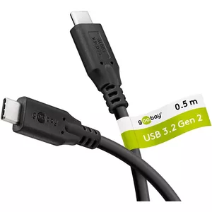 Goobay 74199 USB kabelis USB 3.2 Gen 1 (3.1 Gen 1) 0,5 m USB C Melns
