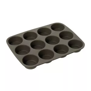 Silicone muffin mould Lurch FLEXIFORM FORMA KEKSIŅIEM — 12-piece, platinum silicone, cups 7×3 cm, total 33.5×25×3.5 cm