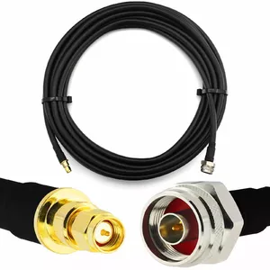 Koaksiālais kabelis 50 Ω Rangeful HF400 SMA vīrietis uz N vīrietis, elastīgs HF400, 1 m