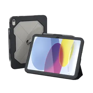 Zagg Rugged Messenger Tablet Cover Polycarbonate Charcoal for Apple iPad 10.9-inch 10th Gen with Stand Mode