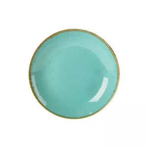 Тарелка для кускуса Porland SEASONS TURQUOISE 26 см, фарфор, высота 4,5 см, пригодна для духовки и микроволновки