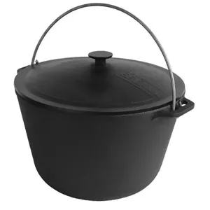 Cast iron tourism pot BRIZOLL LA1154BC-KT08-1 28 cm, 8 L, handle and cast-iron lid