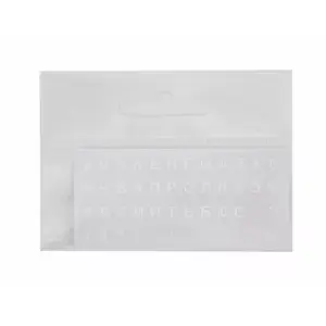 Keyboard Stickers MINI transparent with white Cyrillic (Russian) layout — No name 4751044231344