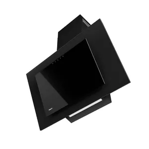 Skursteņveida tvaika nosūcējs AKPO WK-4 NERO 2.0 60, 600 mm, maksimālais izsūkums 300 m³/h, oglekļa filtrs T300, melns rūdīts stikls un tērauds