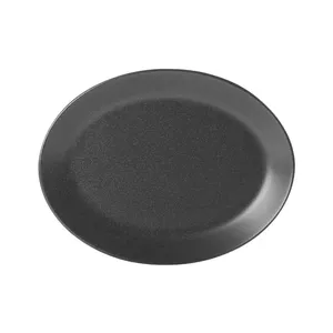 Овальная тарелка Porland TR1204ALM001569 24 см, фарфор, чёрная, пригодна для духовки и СВЧ