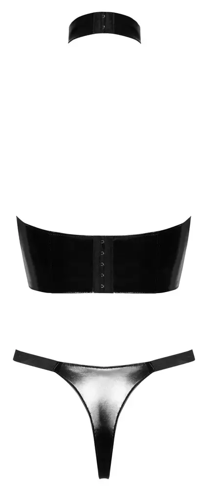 Black Level vinila tops ar ķēdītēm L — apakšveļas komplekts Photo 9