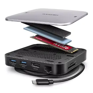 USB-C Hubs Axagon HMC-UFO M.2 SATA/NVMe 1 Gbit/s Ethernet Audio