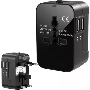 Strāvas pāreja fusion accessories FUSUNIADABK — UK/US/AU/CH/EU, USB 2.1A, 220V, melna