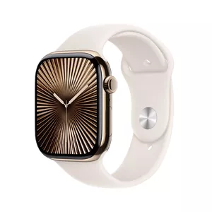 Умные часы Apple Watch Series 10 GPS + Cellular 46mm Золотой титановый корпус Бежевый спортивный ремешок M/L