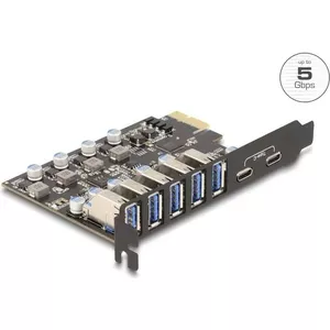DELOCK PCI Express x1 card 90346 — 5 Gbps, 5x external ports