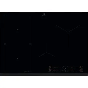 Built-in induction hob Electrolux EIS77453, 4-zone, 680×490×44 mm, black, glass top