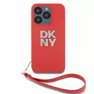 Viedtālruņa maciņš ar plaukstas siksnu DKNY priekš Apple iPhone 15 Pro Max, PU āda, sarkans
