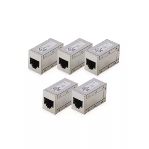 Digitus CAT 6 модульные соединители экранированные 5 штук RJ-45 Золотые контакты Серебристый