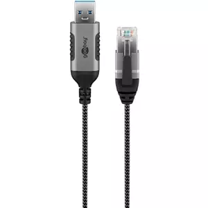 Goobay 74395 Cable Gender Changer USB 3.0 Type A RJ45 2m Black Silver