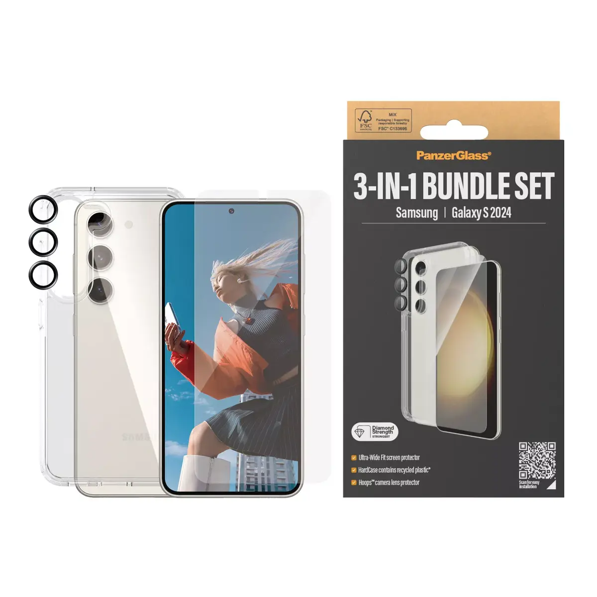 PanzerGlass 3-in-1 Pack Samsung Galaxy S24 Photo 3