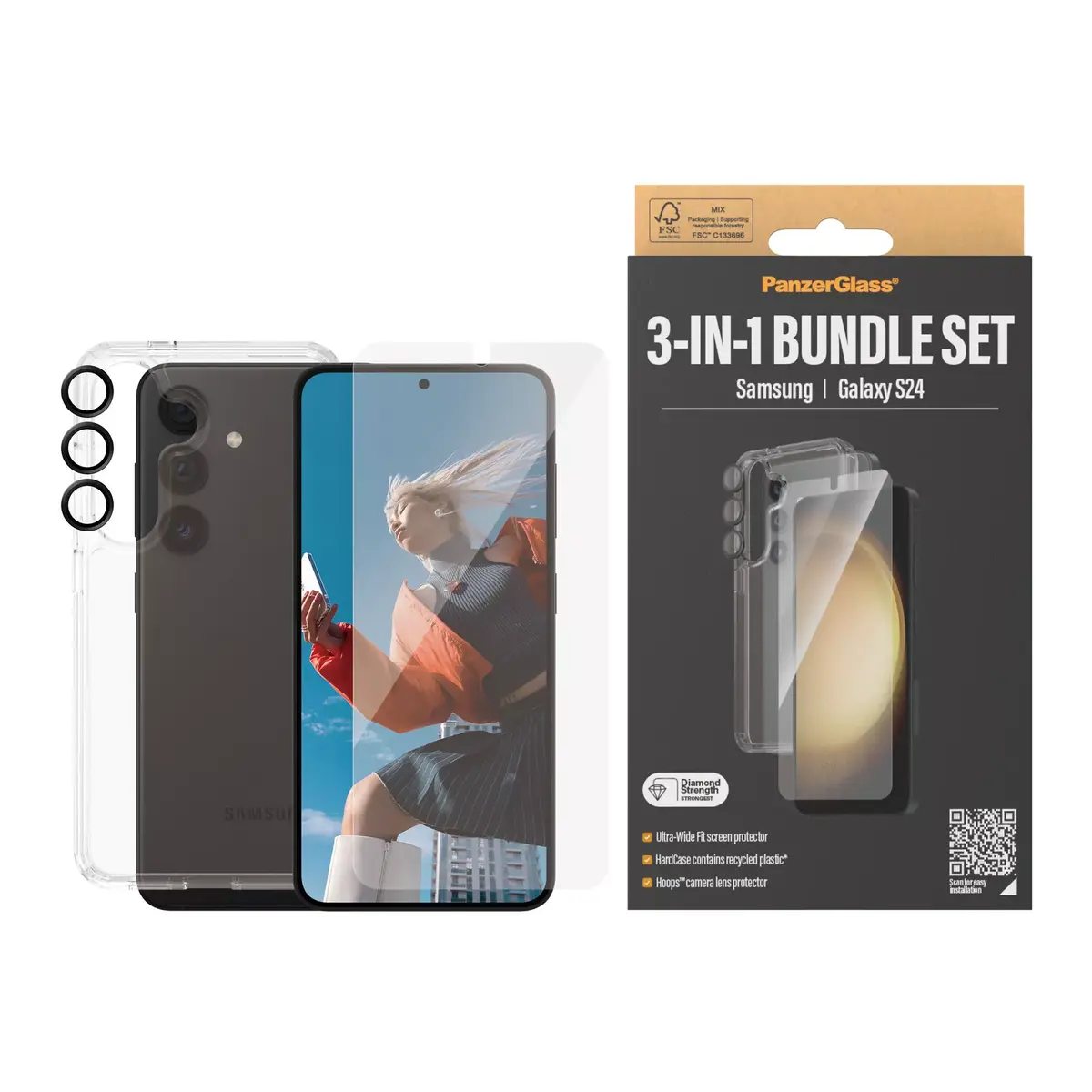 PanzerGlass 3-in-1 Pack Samsung Galaxy S24 Photo 4