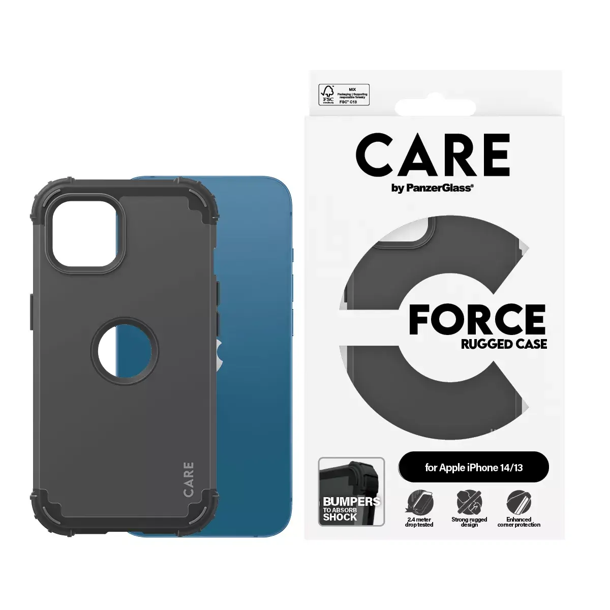 Чехол PanzerGlass CARE by Fashionable Case Black FORCE iPhone 14 13 Photo 2