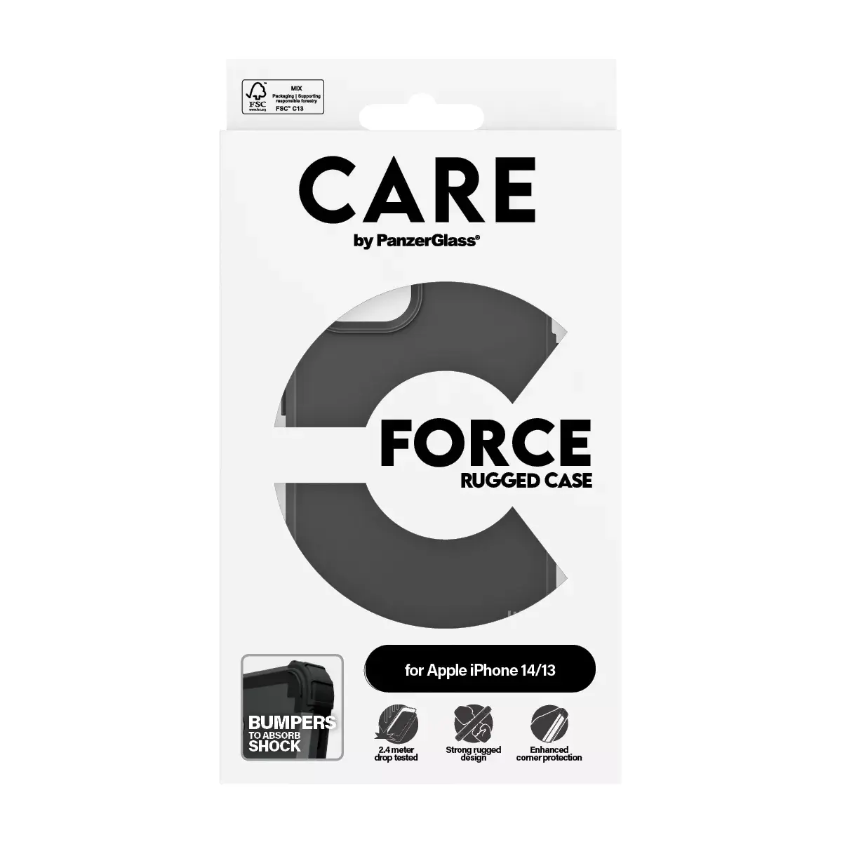 Чехол PanzerGlass CARE by Fashionable Case Black FORCE iPhone 14 13 Photo 3