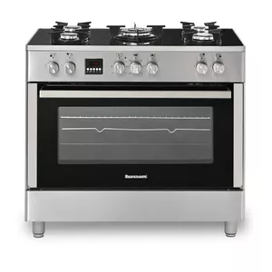 Brīvi stāvoša gāzes-elektriskā plīts Ravanson KWGE-K90, 5 gatavošanas zonas, 90 cm, inox