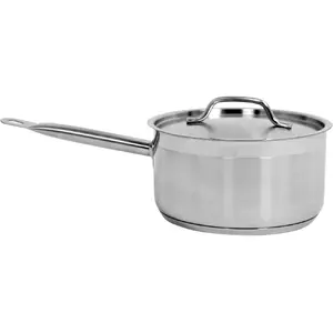 Saucepan YATO YG-00061 — 3.3 L, round satin steel, Ø20 cm, H105 mm, wall 0.8 mm