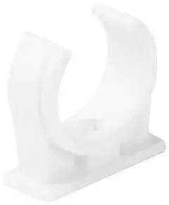 Pipe holder open half, No name U-18, white, for mounting pipes and conduits