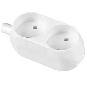 Pārnēsājama dubultā kontaktligzda Abex GN-260 balta – 2 kontaktligzdas, 2-polu