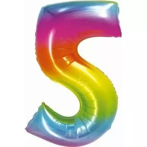 Foil Balloon GoDan smart number 5 rainbow 76 cm