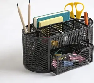 Desk organizer Q-Connect Office Set metal with drawer, black