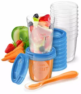 Food storage containers Avent SCF721/20 set — 10×180 ml and 10×240 ml, blue