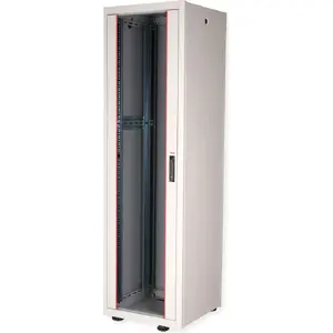 Freestanding rack ROLINE 19-inch Basic 42U 600x600 glass door grey