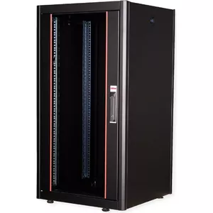 Freestanding rack ROLINE 19-inch network cabinet Basic 22U 600x600 Glass door black