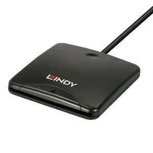 USB 2.0 Smart Card Reader Lindy 43407, USB interface, black, 1.2 m cable
