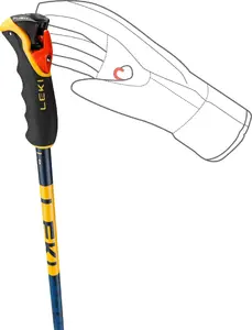 Ski poles Leki 3D Spitfire Blue 120 cm — aluminum, fixed length